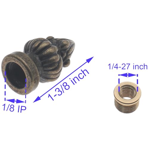 Image of 1 Pcs Lamp Finial Cap Knob 1-3 /8 inch High Lamp Decoration for Lamp Shade Retro Lamp Head Decorative Cover (Bronze)