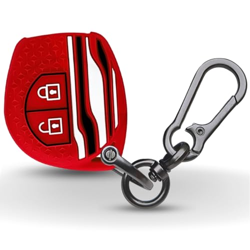 Image of KEYCEPT Tristar Key Cover for Suzuki Swift, Dzire, Ertiga, Baleno, Grand Vitara, Celerio, WagonR, Brezza, Scross, Fronx, Jimny, Ignis (2 Button Remote Key )(Type 1, Red)