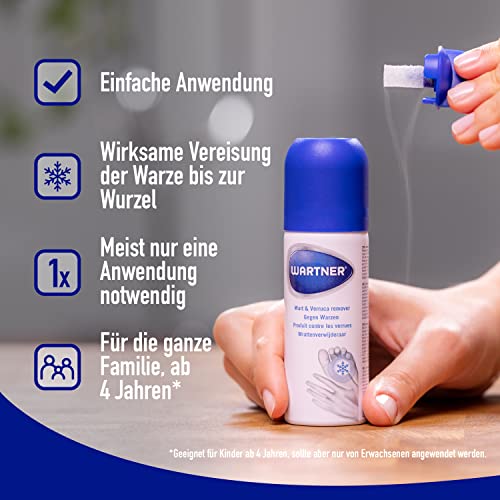 WARTNER Vereisung gegen Warzen - Spray zur Behandlung Kryotherapie zur Selbstbehandlung für Kinder und...