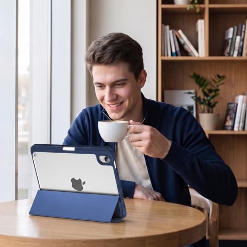 Image of ProCase Smart Case for iPad mini 7 A17 Pro 2024 /Mini 6 2021 8.3 inch -Navy | Slim iPad Mini 7th /6th Gen Case with Pencil Holder Hard Back Cover for iPad Mini 8.3 Inch 7th Gen /6th Gen