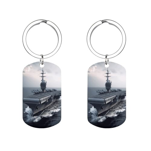 VstaDank Llavero de portaaviones personalizado de acero inoxidable con etiquetas, llavero metálico, bonito llavero para el hogar, llavero con clip, organizador para hombres, novios y amantes