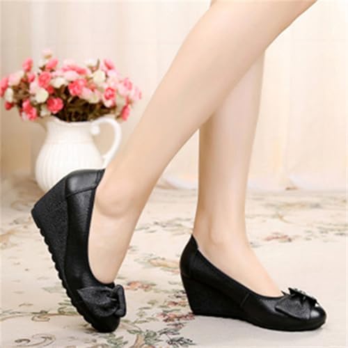Women's Wedge Heel Pump Orthopedic Shoes Closed Toe Low Heel Pumps Comfotable Dress Shoes2