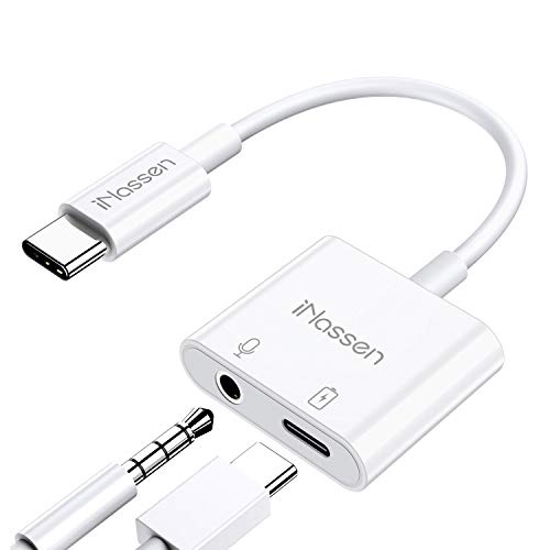 USB C to 3.5mm Headphone Audio Adapter with USB C PD 3.0 Charging Port iNassen 3.5mm Audio + Type-C Charge Adapter USB-C Audio Adapter for Samsung S20/S20 Ultra/Note10/Note20, Pixel 4 3 2 XL and More