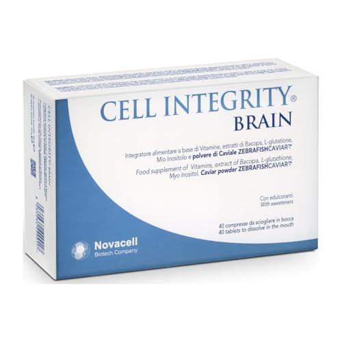 NOVACELL BIOTECH – Cell Integrity Brain con Bacopa, Vitamine A B1 B6 C D E, L-Glutatione, Mio-Inositolo e Caviale – Supporto Cognitivo, Nervoso e Immunitario – Senza Glutine e Lattosio – 40 Compresse
