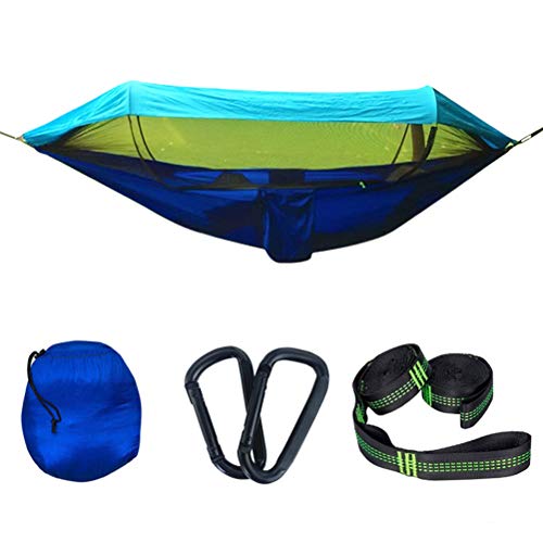 Azunx Hamaca 3 en 1 con mosquitera, sombrilla de tela para árboles, correas de paracaídas portátil de nailon ligero desplegable