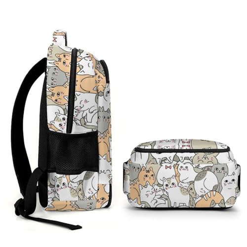 Sac à dos de randonnée avec poches multiples et imprimé chat pour optimiser vos voyages