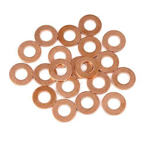 X AUTOHAUX Copper Washer Flat Sealing Gasket Ring Spacer for Car 8 x 16 x 1.5mm 20pcs