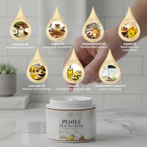 Premium Penile Health Cream for Men – Peptide-Enhanced Intimate Moisturizer with 7-Oil Blend – Fast-Absorbing, Non-Greasy Hydration, Comfort for Dryness & Chafing, Supports Skin Health, 4oz - Image 6