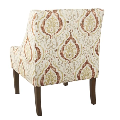 Image of HomePop Classic Swoop Arm Accent Chair - Orange & Cream Medallion
