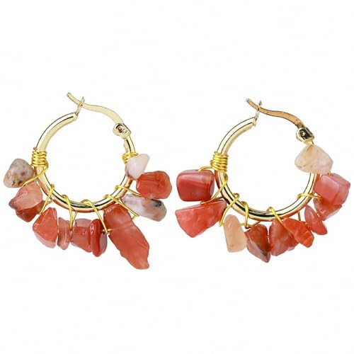 Bijoux pour femmes pierre naturelle 7 Chakras boucles d'oreilles cristal quartz rose
