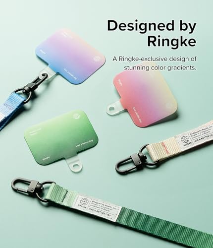 Image of Ringke Holder Link Snap Hook Lanyard [Crossbody Strap + Tether Tab] Adjustable Anti-Theft Shoulder Neck Strap with Durable Nylon Weave Patch for Universal Phone Cases - Maple Brown