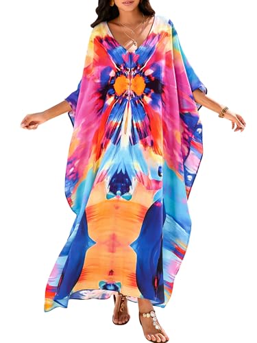Image of Moss Rose Kaftan Dresses for Women Summer Swimsuit Cover up Caftan Dress