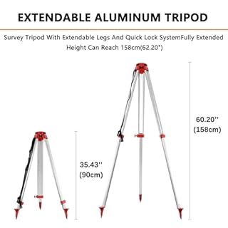 Laser Rotatif Avec Trépied En Aluminium Et Mire De Nivellement, Kit De Niveau Laser Rotatif, Portée De 500M, Étanchéité IP66, Télécommande Et Mode De Nivellement Automatique Manuel(Green Beam)