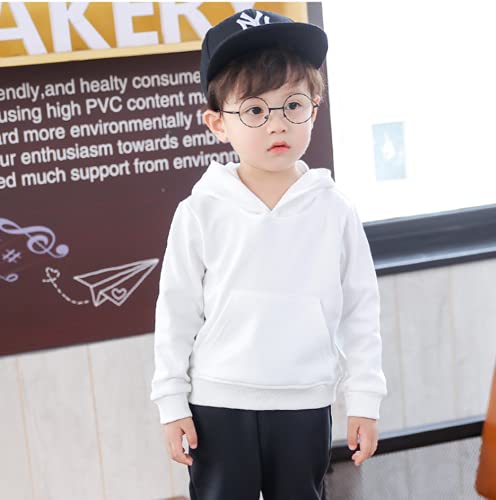 Baby Toddler Kids Boy Girl Solid Casual Pocket Hoodie Sweatershirt Pullover White #TOP2