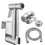 Home Handheld Bidet Baby Toilet Set with Faucet Spray, Hose and Fitting, Perfect for Washing Hair or Wash Basin (Silver)