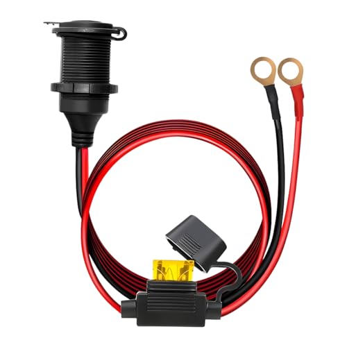 CGEAMDY Hochbelastbare Zigarettenanzünder-Steckdose, Buchse Für Zigarettenanzünder Steckdose Hochleistung 20A Sicherung, O-Ring Feste Zigarettenanzünderbuchse(1m)