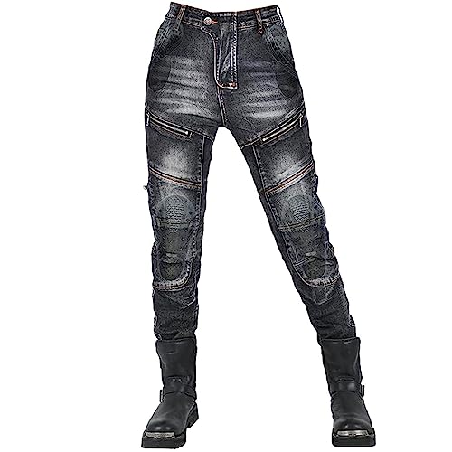 Jeans protection moto femme stretch avec armures de sécurité améliorées