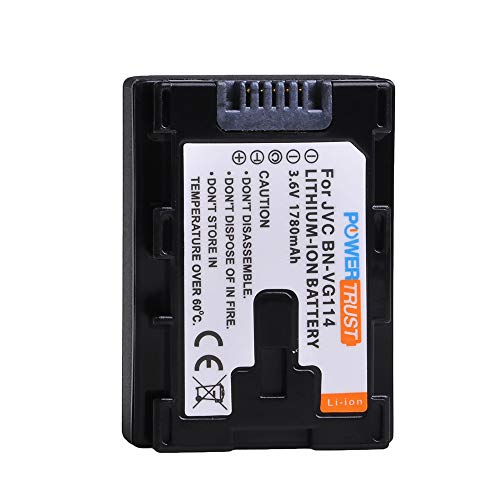 Powertrust 1-Pack Bn-Vg114 Battery + Lcd Usb Charger For Jvc Bn-Vg107 Bn-Vg107U Bn-Vg108U Bn-Vg108E Bn-Vg114U Bn-Vg121U Bn-Vg138U Bn-Vg138 Camcorder Batteries #TOP5
