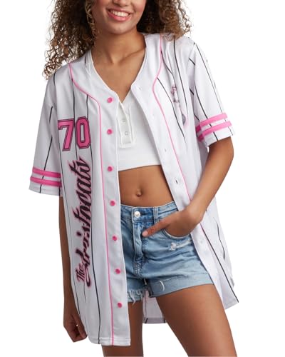 Image of Disney Womens Baseball Jersey Lightweight Graphic Baseball Shirts for Women | 100% Polyester Fabric, Lightweight & Breathable, Mesh or Button-Down Styles
