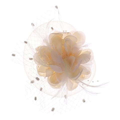 Elegant Flower Feather Fascinator Hat Cover