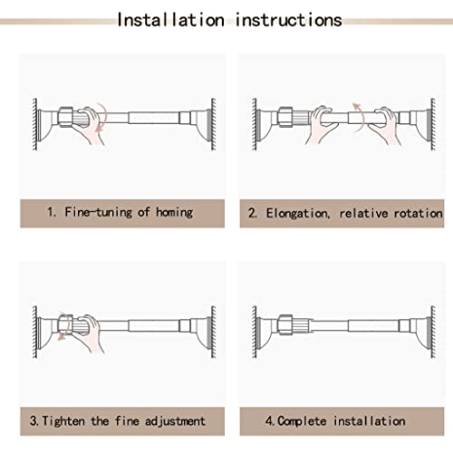 Tringle extensible sans perçage 70 120 cm rail rideau télescopique blanc intérieur - 8