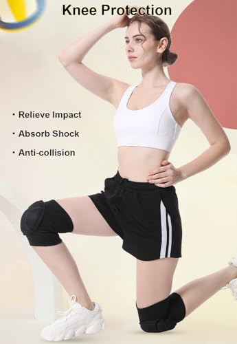 SUJAYU Knee Pads for Women Men, Volleyball Knee Pads for Women Wrestling Knee Pads Wrestling Gear, Crash Pad Snowboarding Gear Knee Protector Soft Knee Pad for Work (Small)