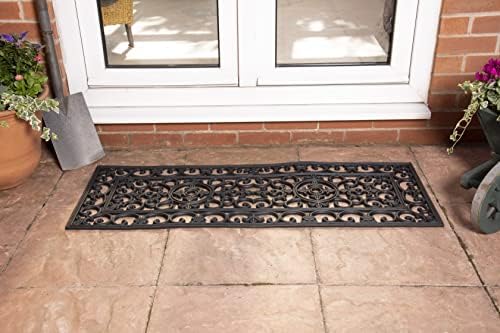 MUD STOPPER Outdoor Rubber Door Mats | Heavy Duty and Durable Outdoor Entrance Mats | Washable Door Mat for Outdoor Use (Non-Slip Rubber) | Outdoor Mats for Front Door