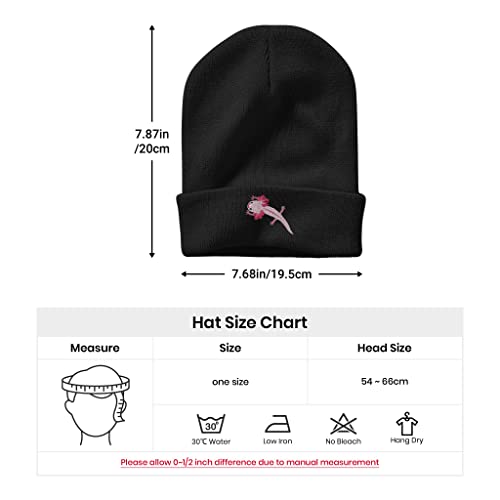 Image of Embroidery Goth Beanie Knit Hats for Men & Women, Embroidery Winter Hats Skull Cap