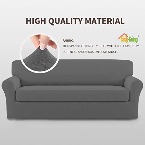Image of Easy-Going 2 Pieces Stretch Oversized Couch Sofa Slipcover Washable