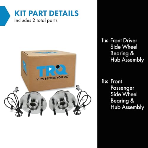 Image of TRQ 2 Piece Front Wheel Bearing & Hub Assembly Set Compatible with 1997-1999 Dodge Ram 1500