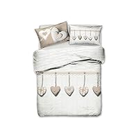 Copripiumino 100% Cotone Shabby Love 2 Piazze | Parure Letto Matrimoniale Rosso | Linea Pensieri Delicati