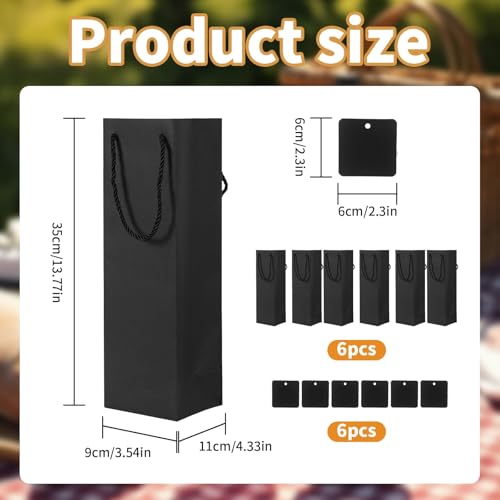 Shop 6 Pcs Paper Kraft Wine Bottle Bags with Tag and Rope Handles, Sturdy Shop 6 Pcs Paper Kraft Wine Bottle Bags with Tag and Rope Handles, Sturdy – DYUEE
