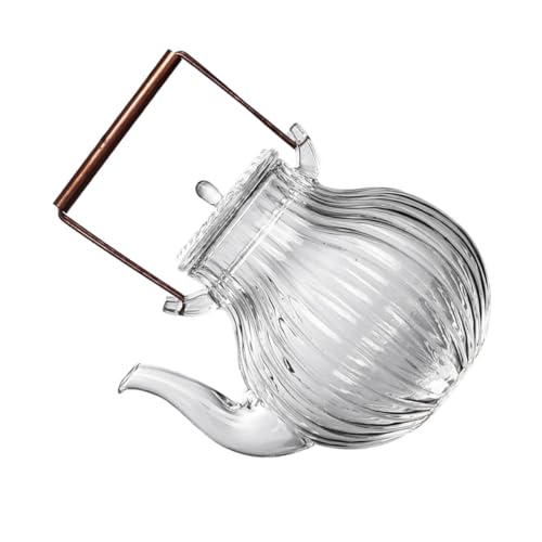 BRIGHTFUFU Insulated Teapot Heat-resistant Glass Tea Kettle Whistling Portable Stovetop for Camping