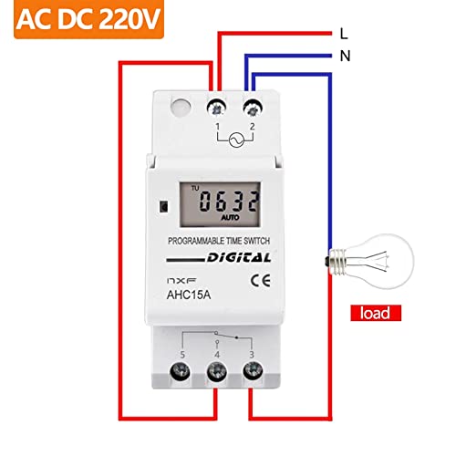 Temporizador digital programable 7 días con relé de tiempo de 30A y control de CA CC 220V 3