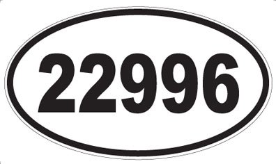 US Decal, Inc. Number 22996 Oval Sticker