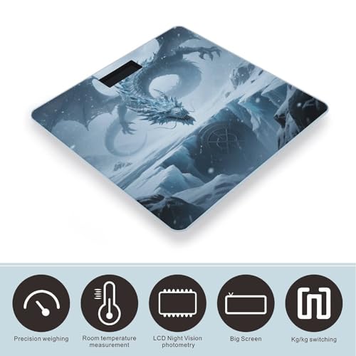 Báscula de baño digital Ice Dragon con vidrio templado miniatura 3