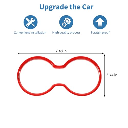 Cubierta decorativa para portavasos trasero rojo para Dodge Charger miniatura 4