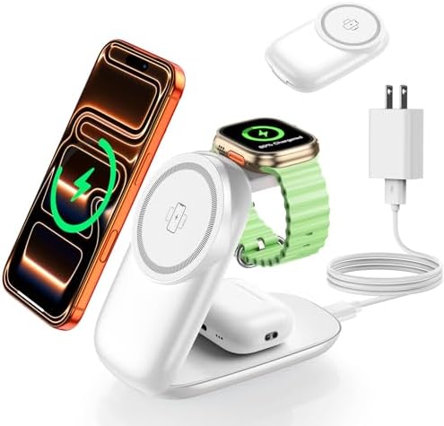 3-in-1 Wireless Charging Station for MagSafe,Foldable Magnetic Ch...