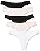 Produktbild Amazon-Marke: Iris & Lilly Damen Tanga aus Baumwolle, 5er-Pack, Mehrfarbig (Soft Pink/White/Black), XL, Label: XL