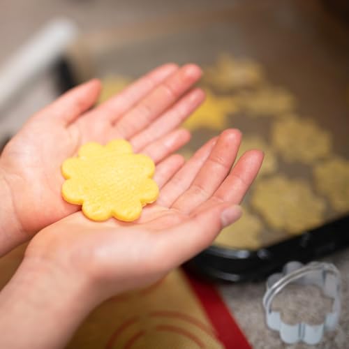 ALLTOP Scalloped Biscuit Cutters with Handle, Stainless Steel Cookie Cutter, Professional Baking Essential Tool for Pastry, Scone, Donut-Flower Shaped