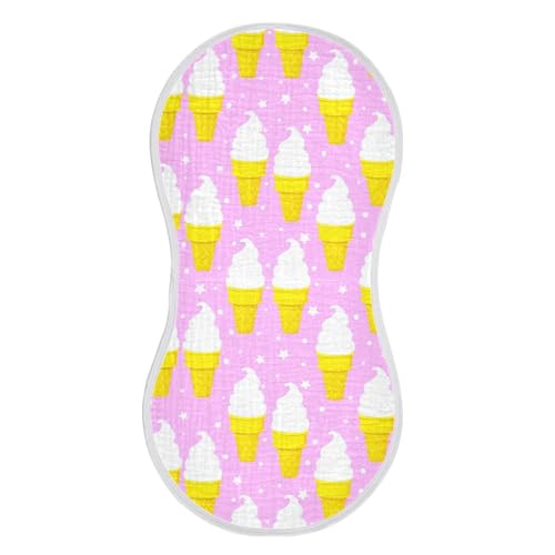 Ice Cream Star Pink Baby Burp Cloths Absorbent Cotton Burp Cloths Rags Burping Clothes for Babies Burp Cloth Baby Bibs Washcloths for 22x11IN Baby Boy Girl Essentials,2 Pack2