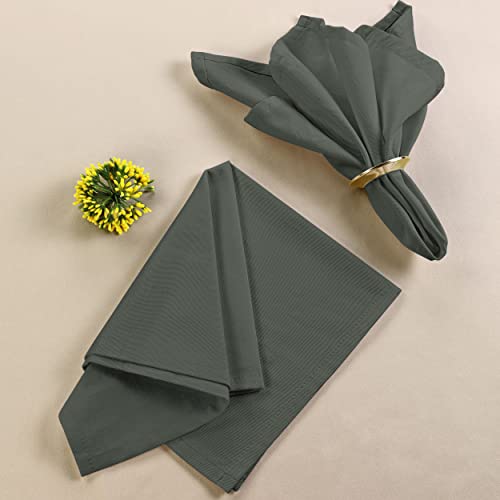 Utopia Kitchen Steel Grey Cloth Napkins [12 Pack, 18X18 Inch] Cotton Blend Washable And Reusable Table Dinner Napkins For Hotel, Lunch, Restaurant, Weddings, Event And Parties #TOP6