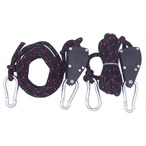 Kisangel Grandir lumière Cintre Grandir Bande Lumineuse Cordes tiges de câble cintres air Sling Lifting Straps hamecon Drop Shot Crochet de Corde de Levage Corde de Levage de Mode Black