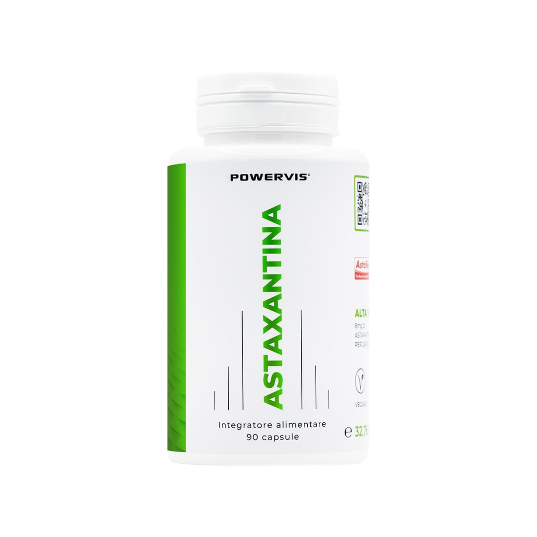 Astaxantina pura Certificata AstaReal® 8mg per capsula - 90 capsule (Scorta di 3 mesi) - Astaxantina naturale - Vegan - OGM free