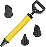 BUZIFU Pistola de Mortero de Cemeno Profesional, Plástico ABS, Herramienta para Rellenar o RepararJuntas de Piedra en Suelo/Ventanas/Puertas/Pared, con 4 Boquillas Diferentes(56 * 15/35 * 10/20/12 mm)