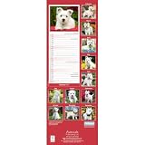Avonside West Highland Terrier 2027 Wąski Kalendarz z Naklejkami Organizacyjnymi, 12-miesięczny Planer Ścienny (Sty-Gru 2027), Dom, Biuro lub Kuchnia dla Miłośnicy Psów, 15 x 42 cm