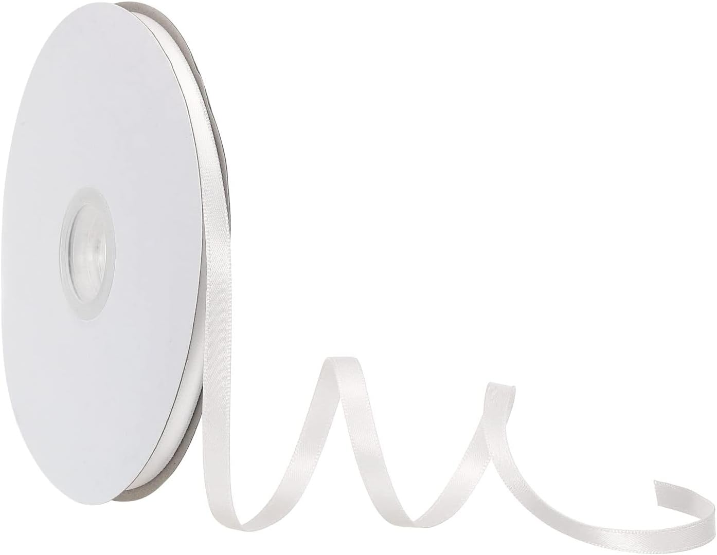 TOP-VIGOR 10mm 50 Yard Satin Ribbon, Single Sided Grosgrain Thin Solid Silk Ribbon
