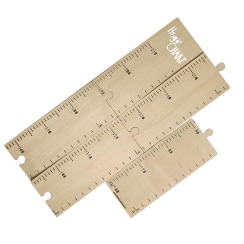 Tabla de crecimiento de madera beige para bebés y niños pequeños con medidor infantil adhesivo