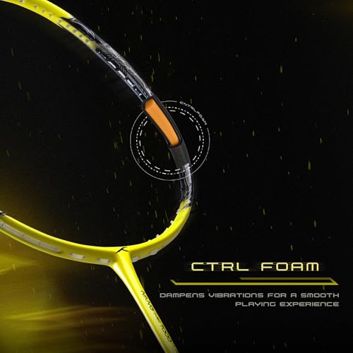 Image of Hundred Carbon Fiber Nano Neo 7000 (5U) Unstrung Badminton Racket with Full Cover | 79 Grams | Maximum Tension ?32 lbs (Yellow /Black)