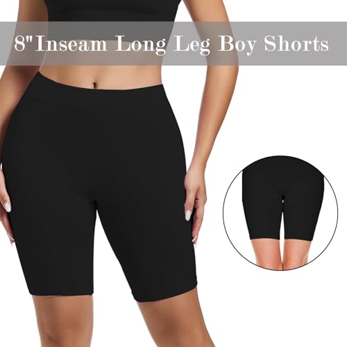 Migbean Boys Shorts Plus Size Cotton Underwear Fit Full Coverage Seamless Panties Stretchy Boxer Briefs Black 4 Packs4